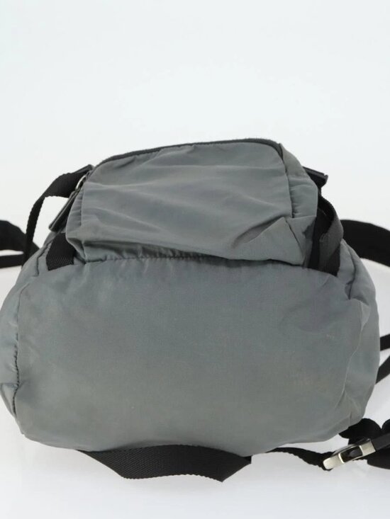PRADA Backpack Nylon Gray Silver Auth BA10134 main image 13